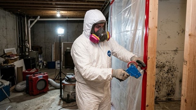 Mold Remediation in progress at a Tulsa, OK property